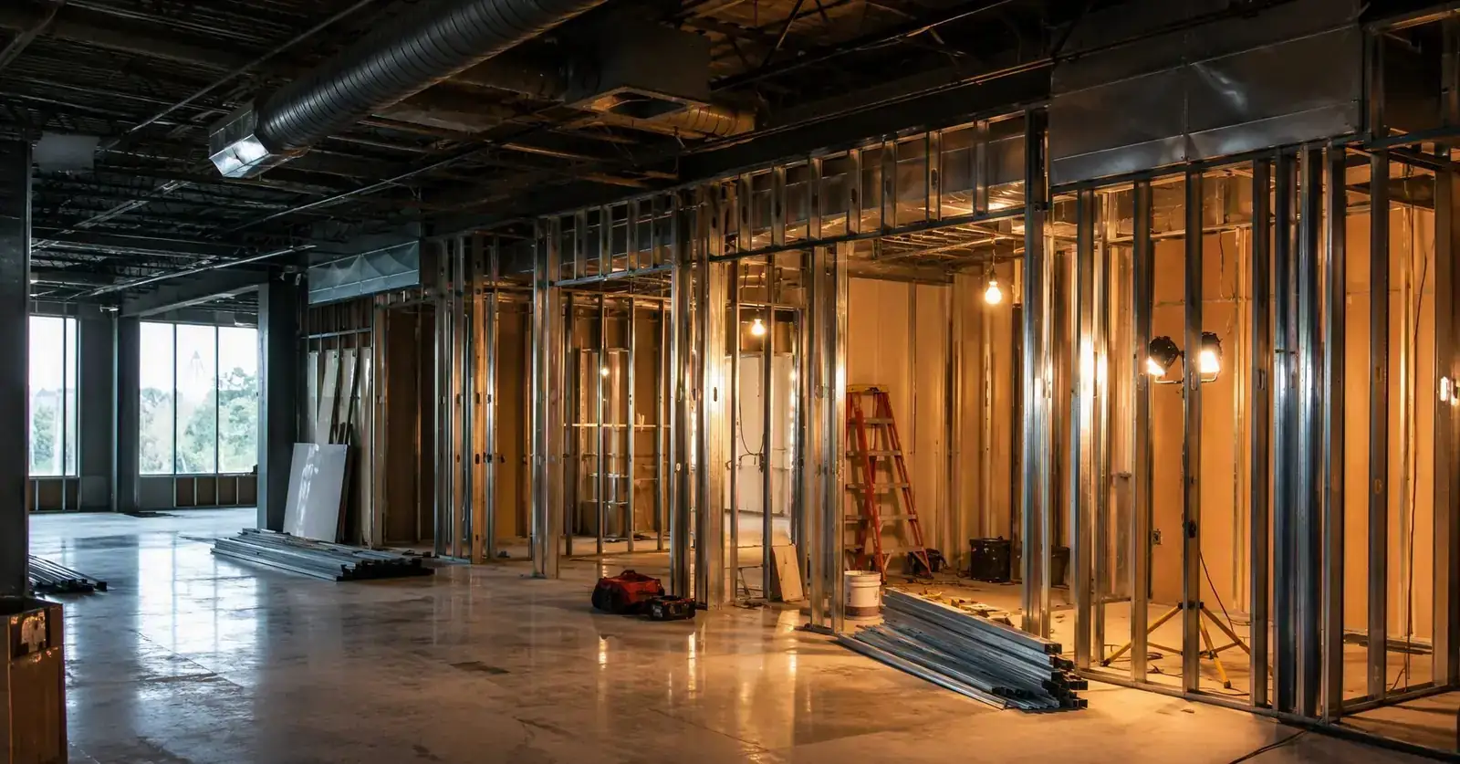 Commercial Construction in progress — Dovinos Construction crew